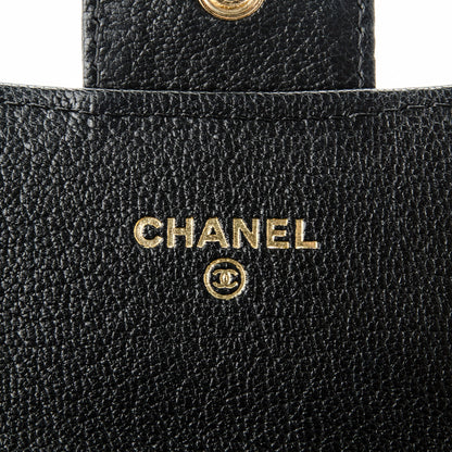 Chanel Patent Goatskin Quilted Small CC Eyelet Wallet On Chain WOC Black 6 of 9