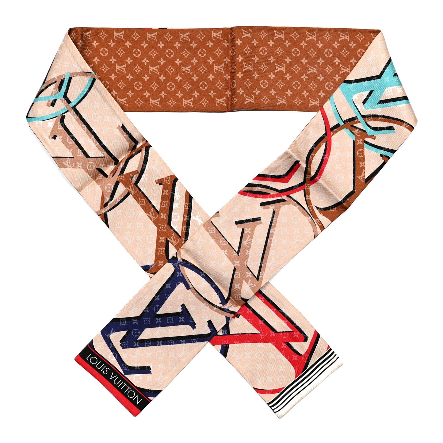 Silk Monogram Bandeau Brown