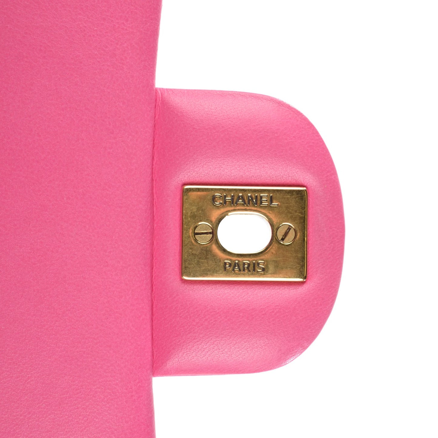 Lambskin Chevron Quilted Mini Rectangular Flap Fuchsia