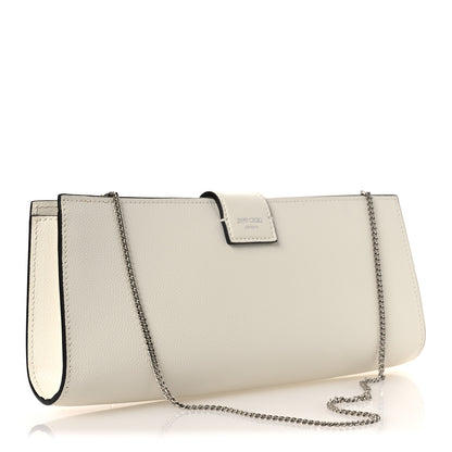 Jimmy Choo Calfskin Crystal Cheri Clutch White 3 of 10