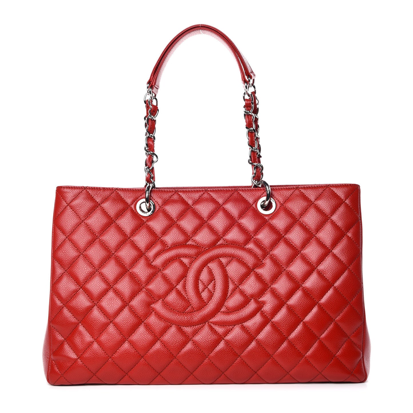 Caviar Quilted XL Grand Shopping Tote GST Red