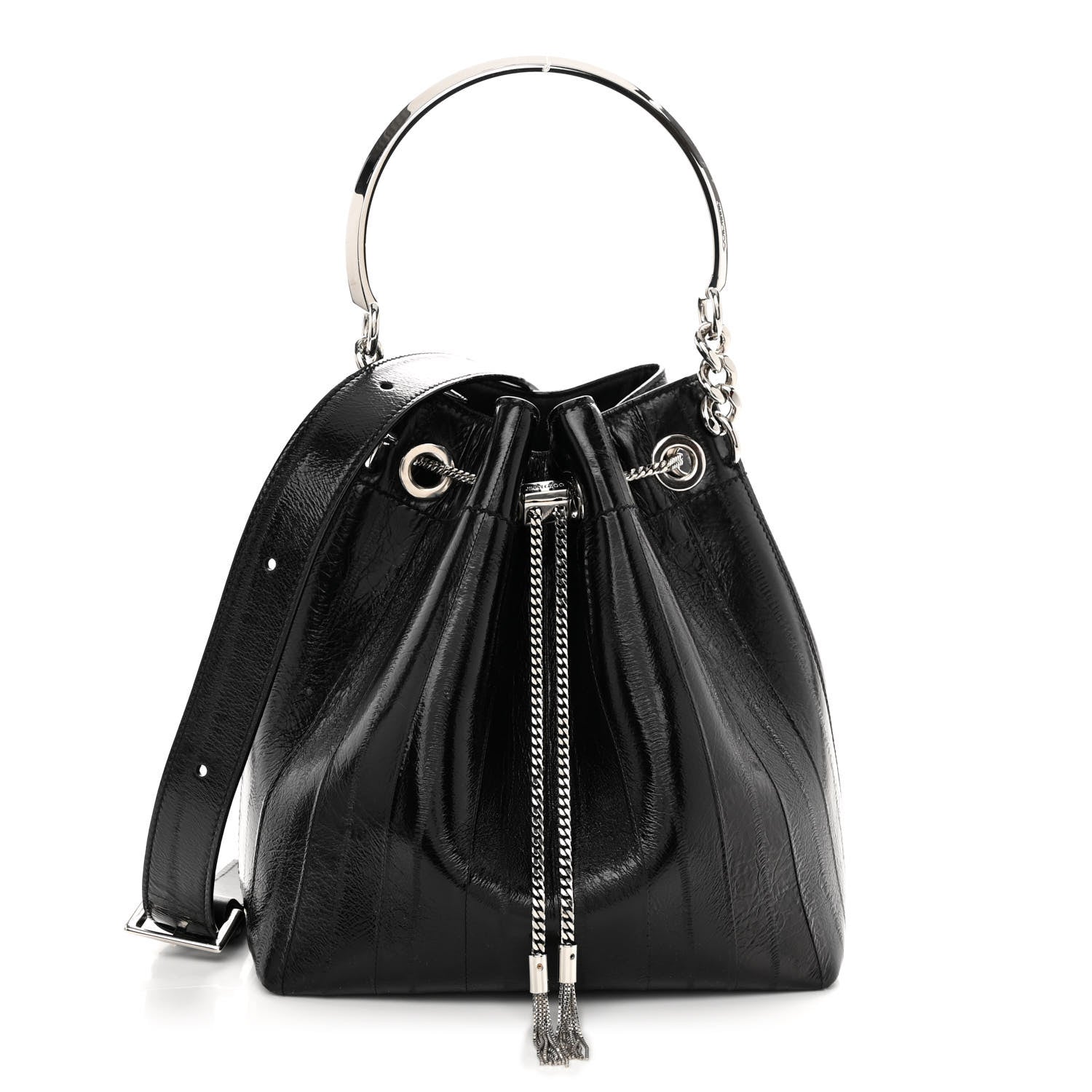 Jimmy Choo Eelskin Bon Bon Bag Bucket Bag Black 1 of 9