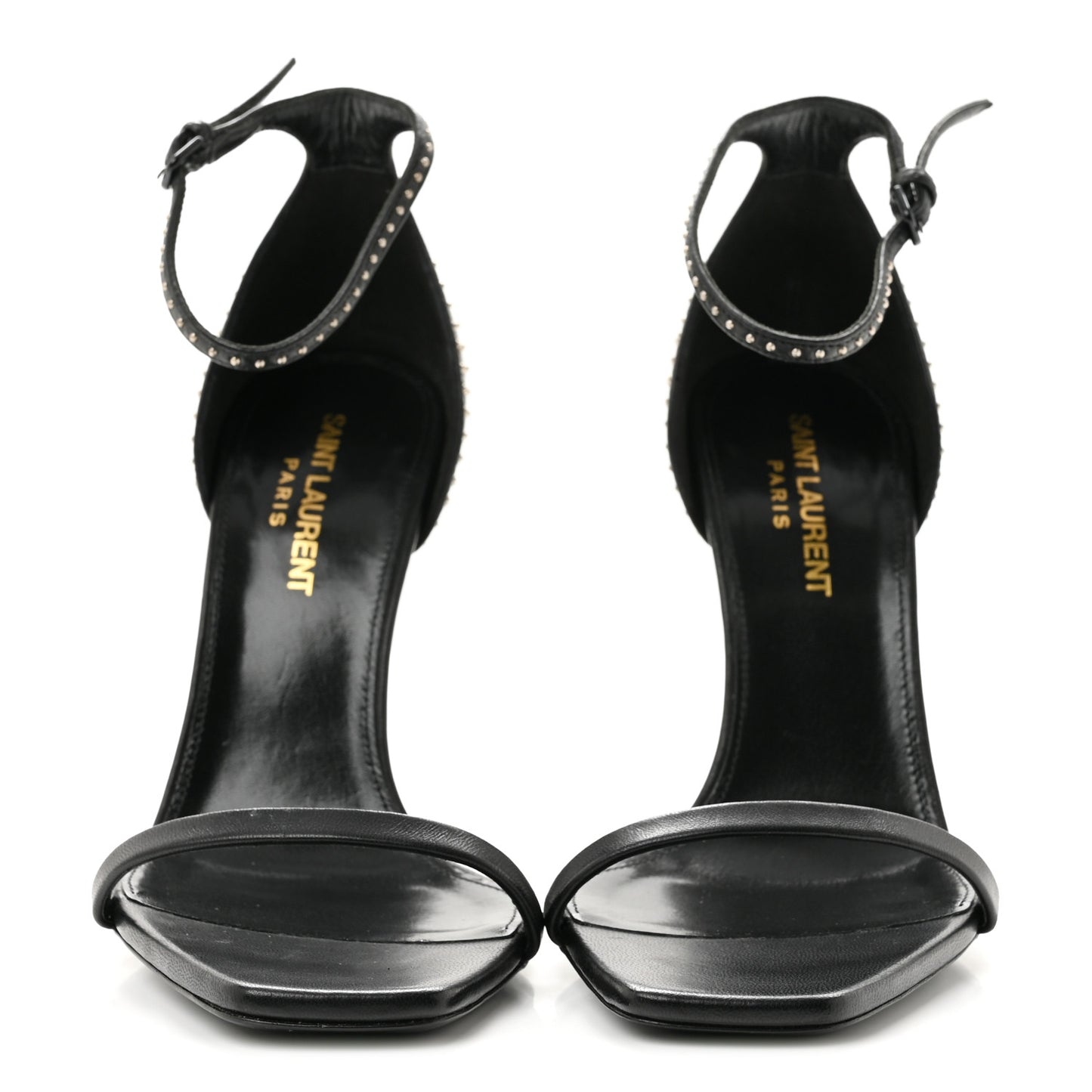 Calfskin Studded Opyum Sandals 37 Black