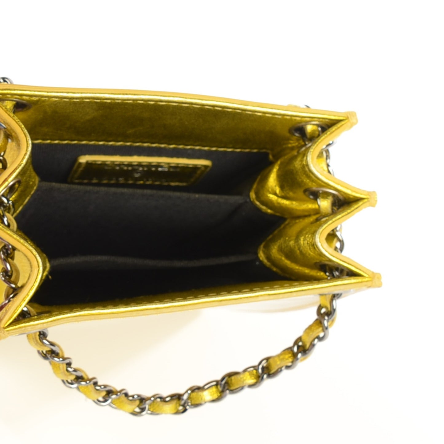 Patent Crossbody CC Phone Holder Gold