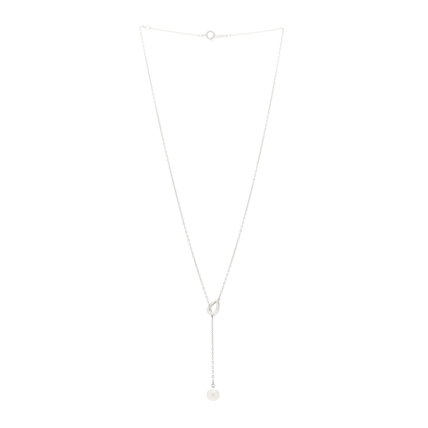 Mikimoto Silver Akoya Cultured Pearl 9mm Lariat Necklace 3 of 7