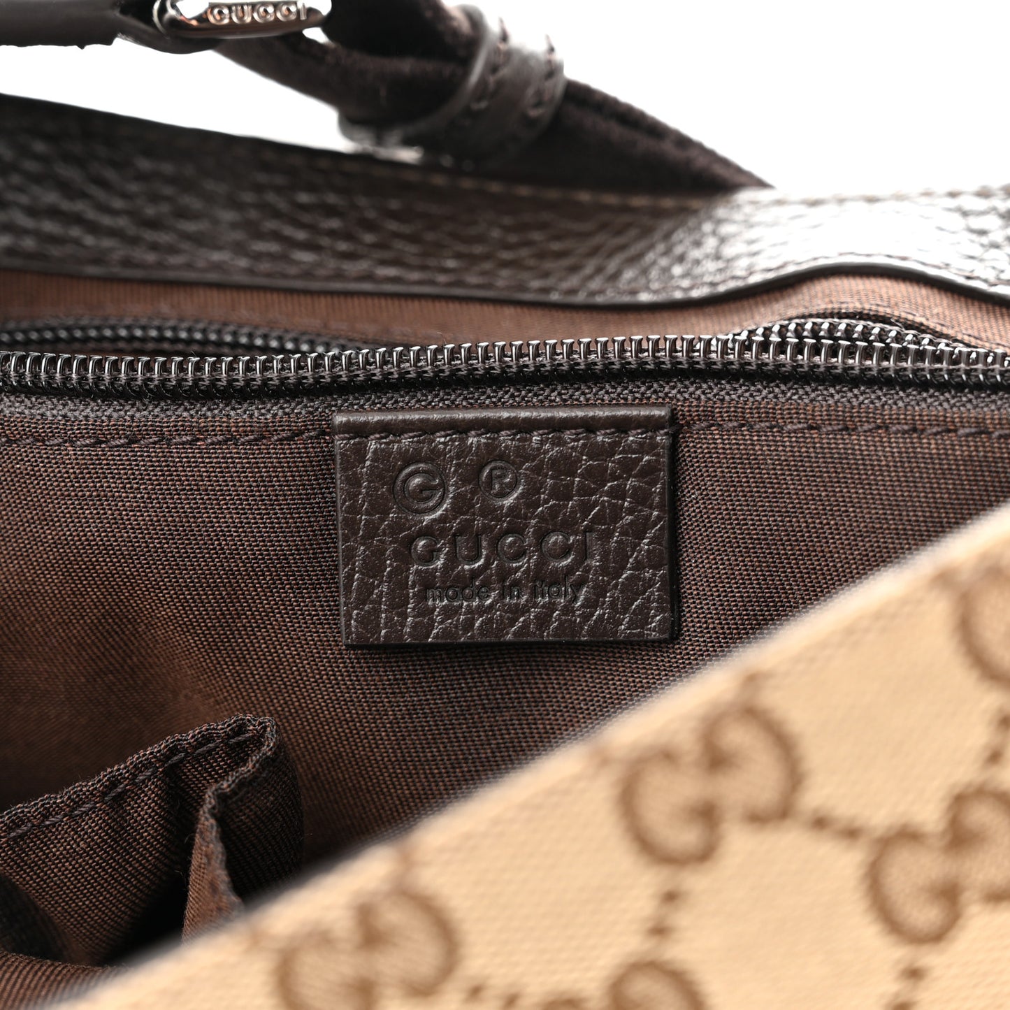 Monogram Flap Messenger Bag Beige Dark Brown