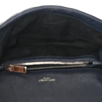 Saint Laurent Sheepskin Matelasse Chevron Monogram Medium College Bag Navy 5 of 12