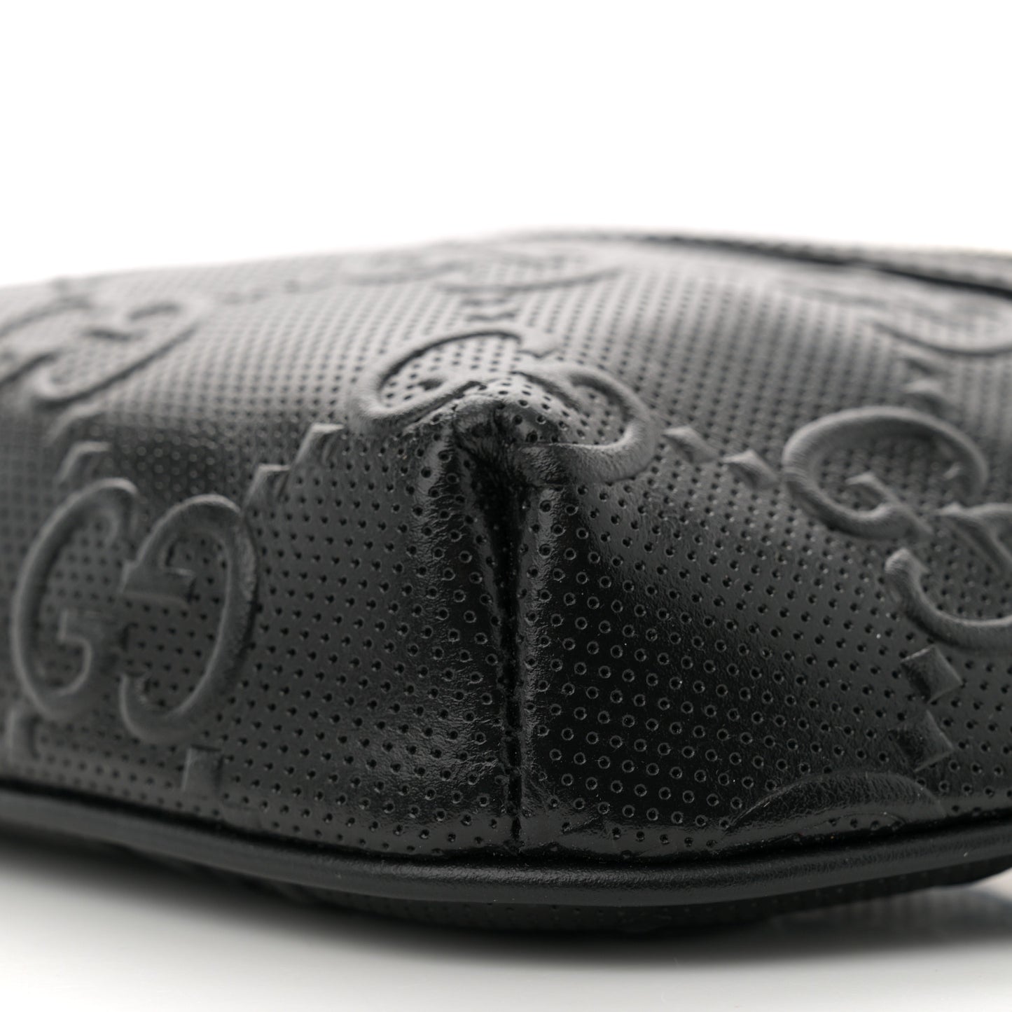 Calfskin GG Tennis Embossed Belt Bag Black