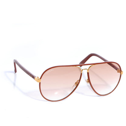 Gucci Leather Aviator Sunglasses 2887/S Brown 3 of 6