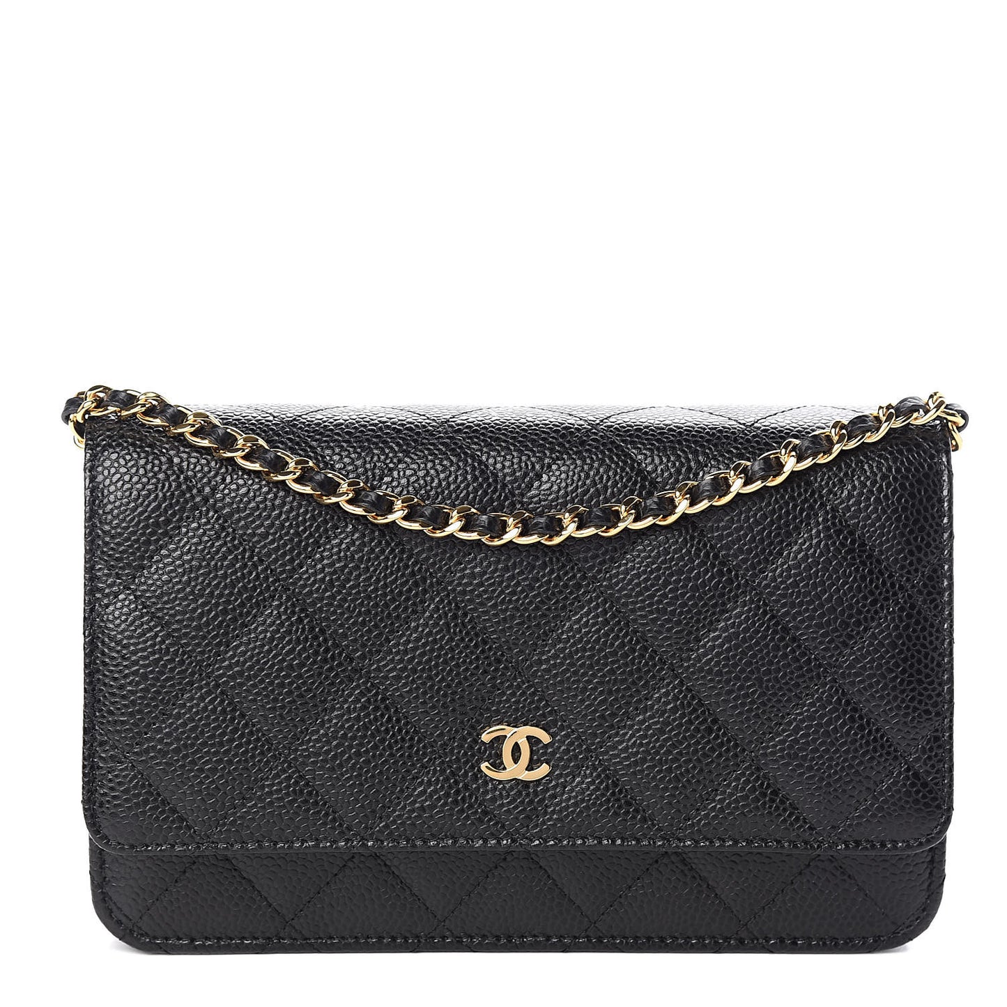 Caviar Quilted Wallet On Chain WOC Black