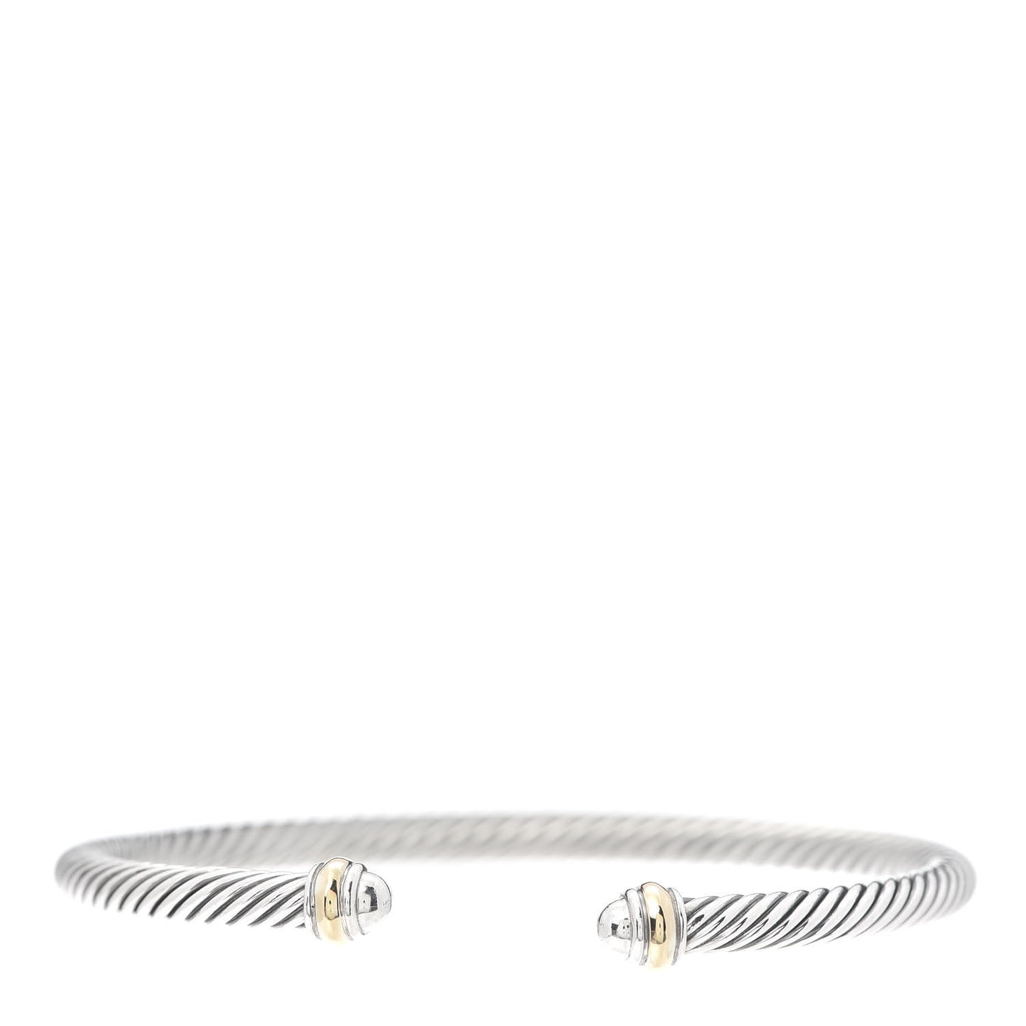 Sterling Silver 18K Yellow Gold 4mm Cable Classics Bracelet
