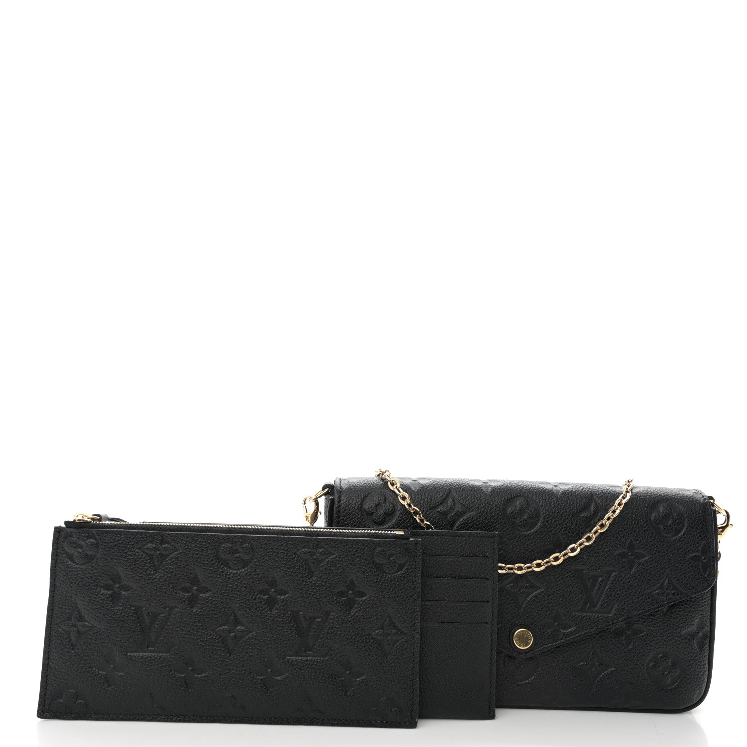 Louis Vuitton Empreinte Pochette Felicie Chain Wallet Black 3 of 10