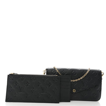 Louis Vuitton Empreinte Pochette Felicie Chain Wallet Black 3 of 10
