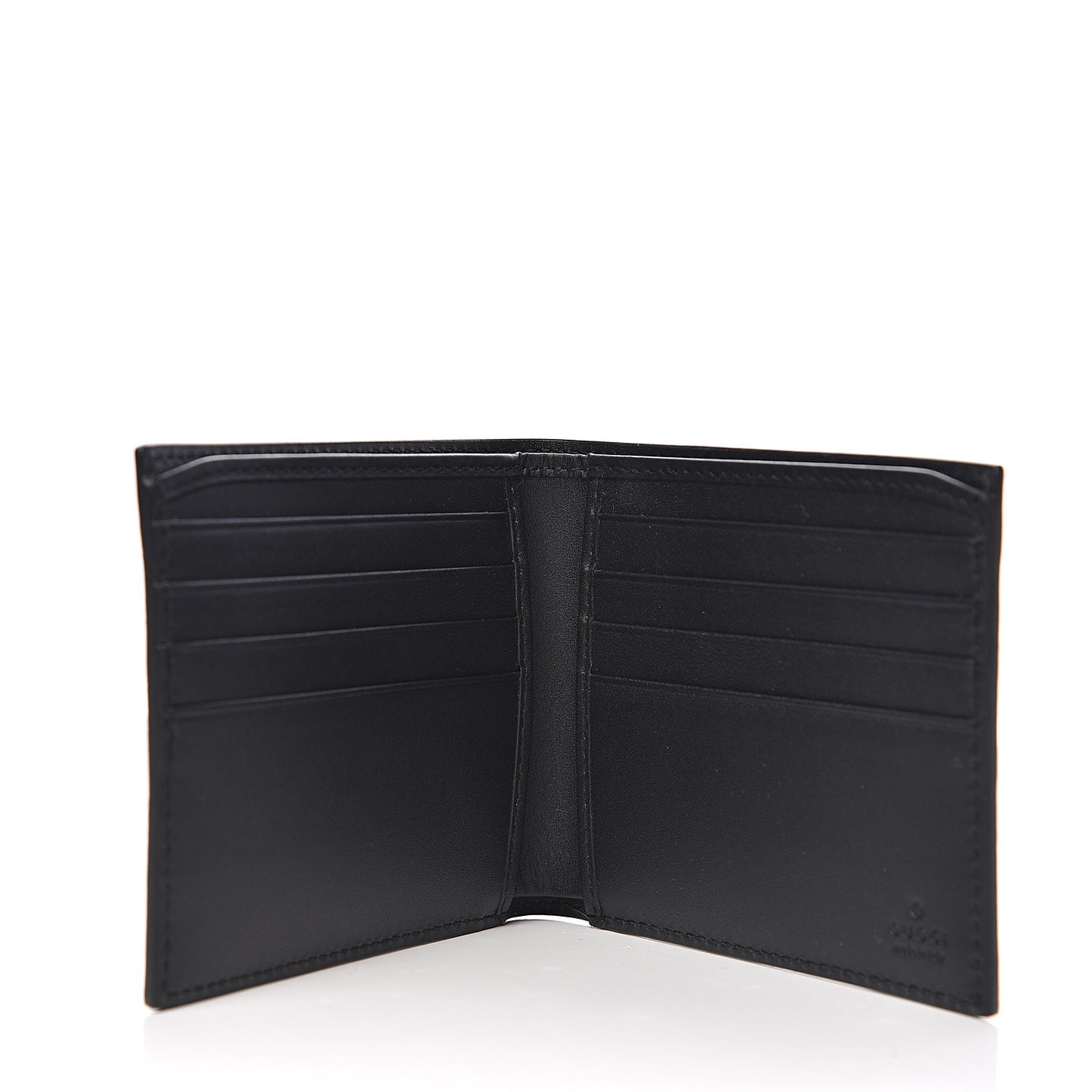 Calfskin Square G Space Print Bi-Fold Wallet Black