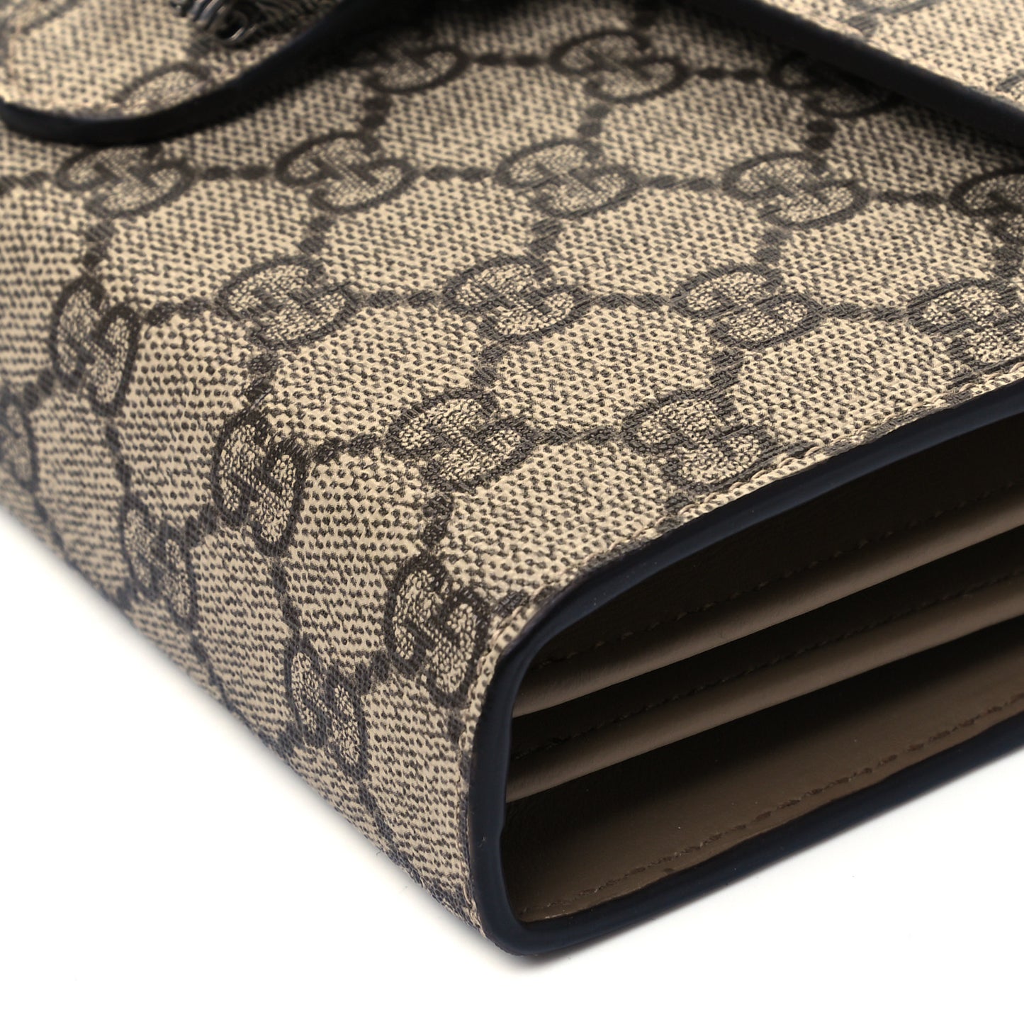 GG Supreme Monogram Mini Dionysus Chain Wallet Beige Taupe
