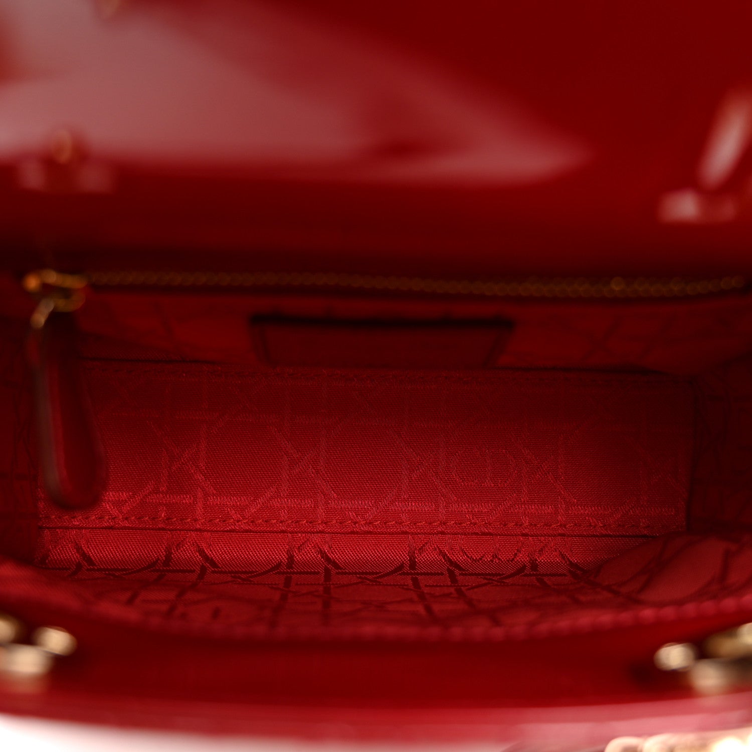 Christian Dior Patent Cannage Mini Lady Dior Red 4 of 8