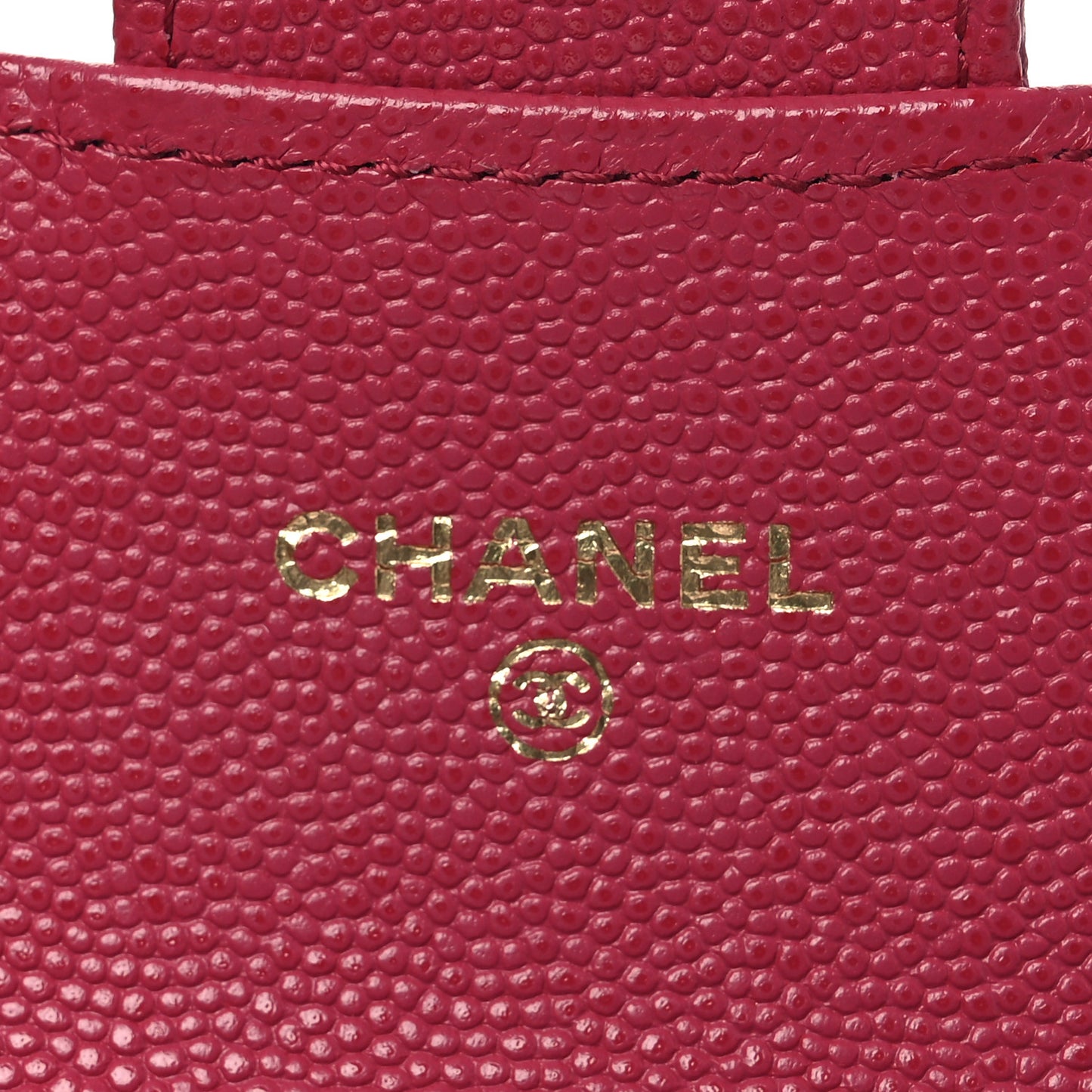 Caviar Quilted Flap Card Holder Wallet Red