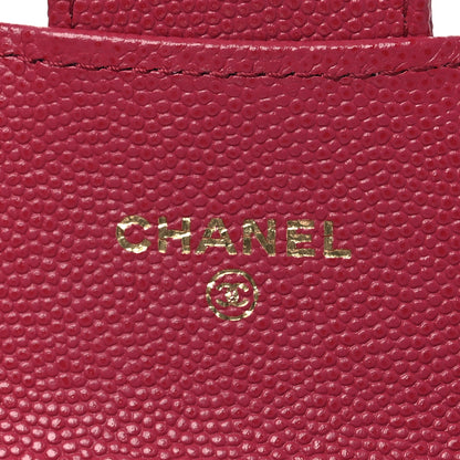 Chanel Caviar Quilted Flap Card Holder Wallet Red 14 of 24