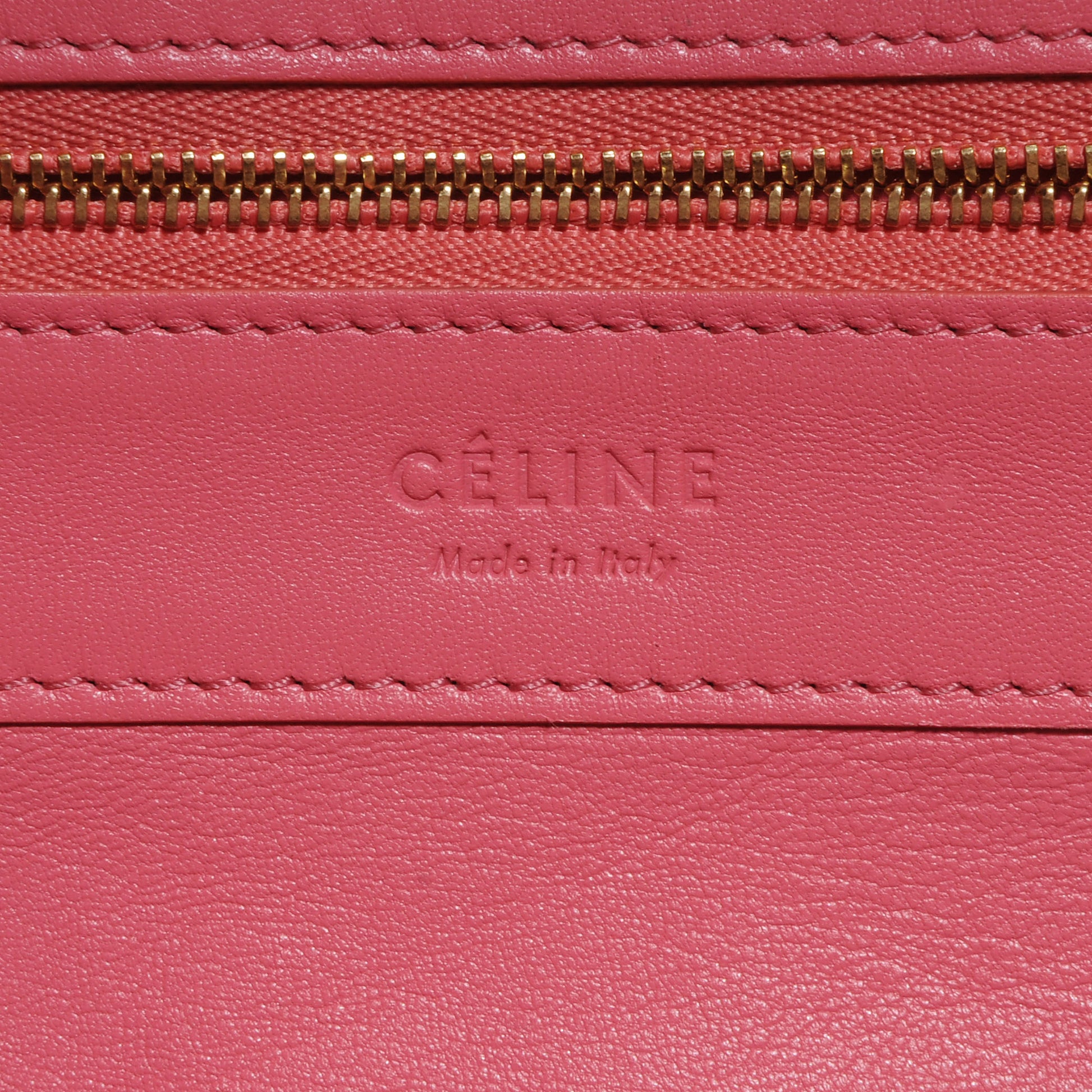 Celine Lambskin Horizontal Bi-Cabas Pink Rust 6 of 8