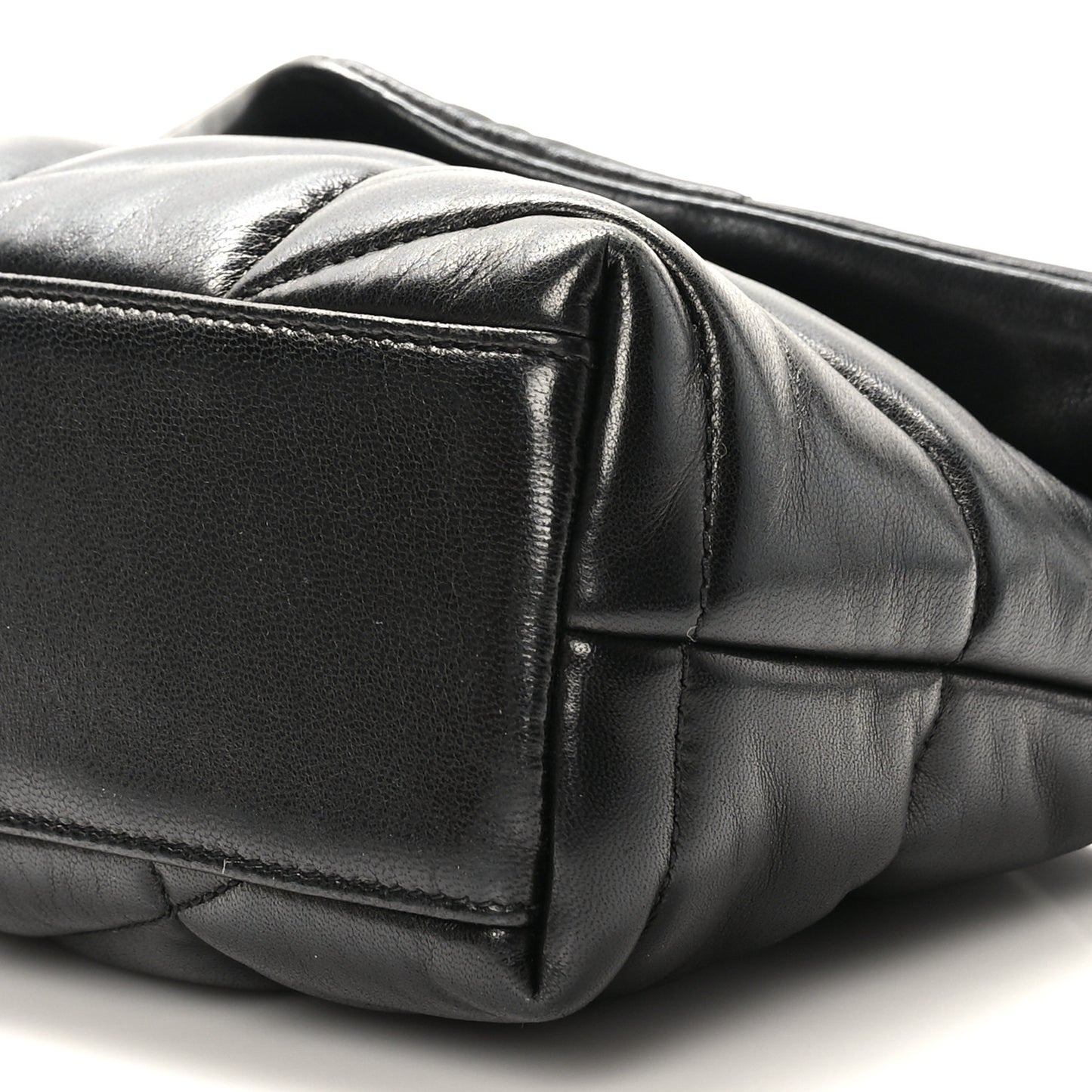 Lambskin Quilted Toy Loulou Puffer Monogram Chain Satchel Black