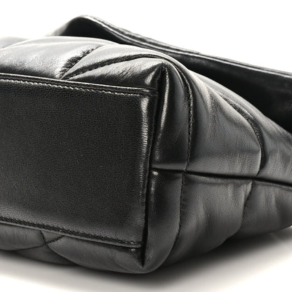 Saint Laurent Lambskin Quilted Toy Loulou Puffer Monogram Chain Satchel Black 9 of 9