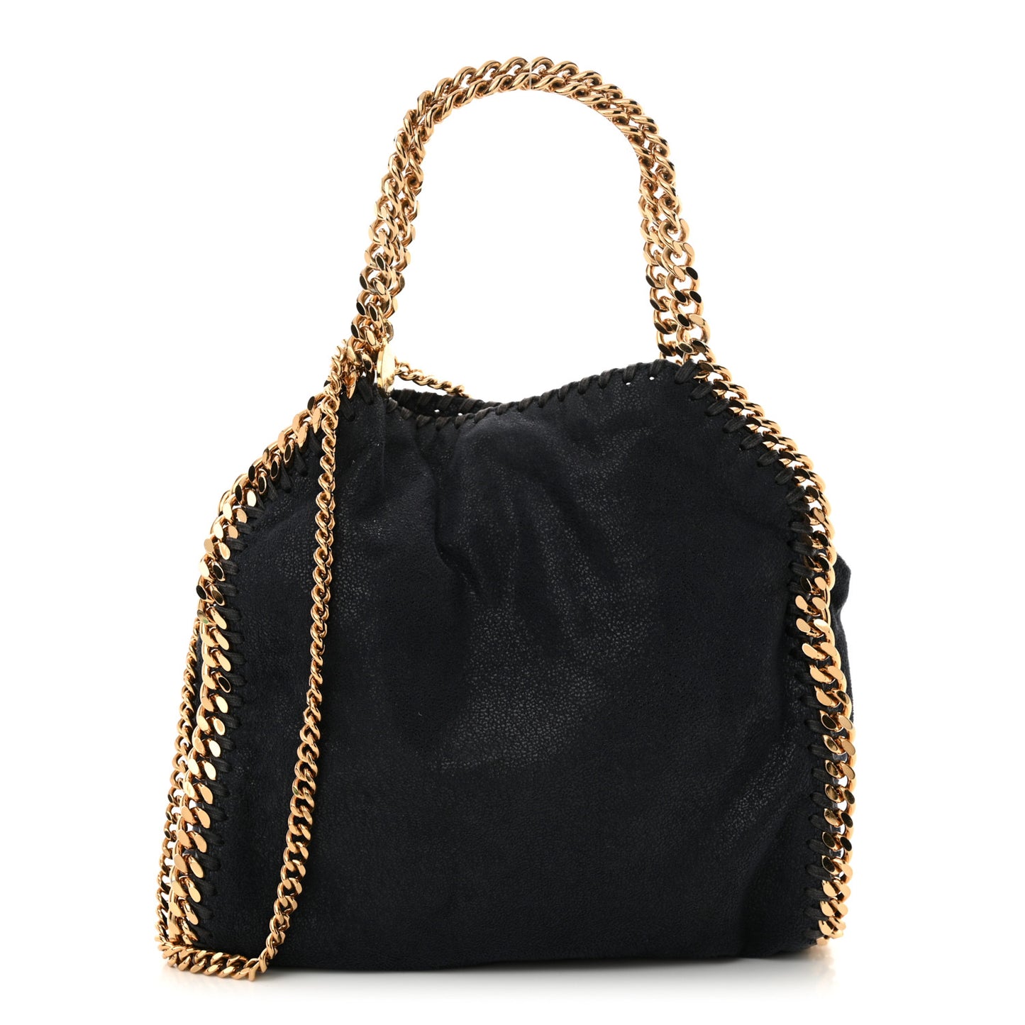 Shaggy Deer Mini Falabella Fold Over Tote Navy