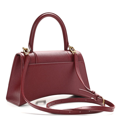 Balenciaga Grained Calfskin Small Hourglass Top Handle Bag Dark Red 2 of 10