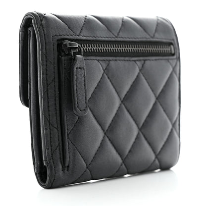 Chanel Lambskin Quilted Compact Flap Wallet So Black 4 of 9