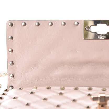 Valentino Garavani Lambskin Rockstud Spike Wallet on Chain Poudre 10 of 11