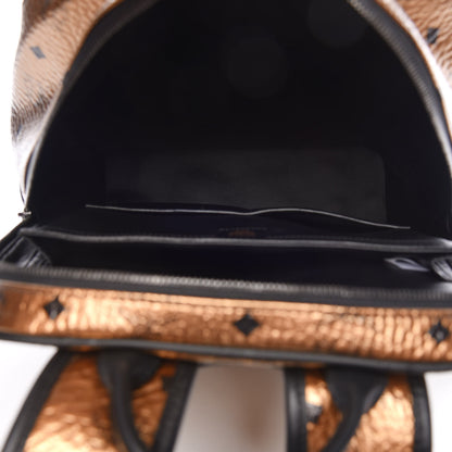MCM Metallic Visetos Medium Duke Backpack Gold 6 of 11