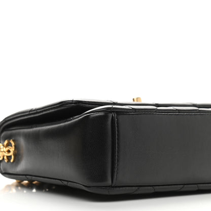Chanel Lambskin Quilted Small Side Note Flap Black 8 of 9