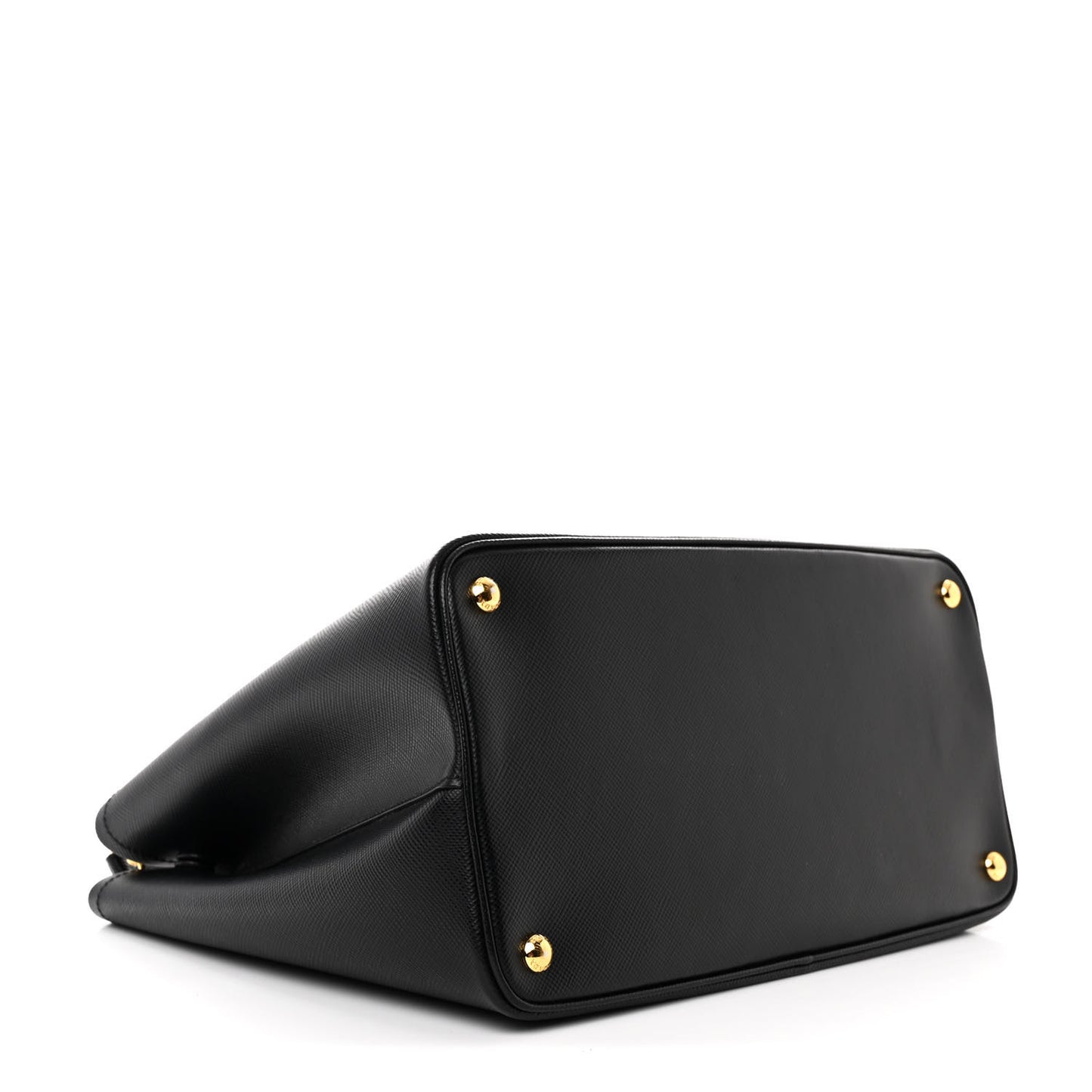 Saffiano Cuir Large Double Bag Black Fuoco