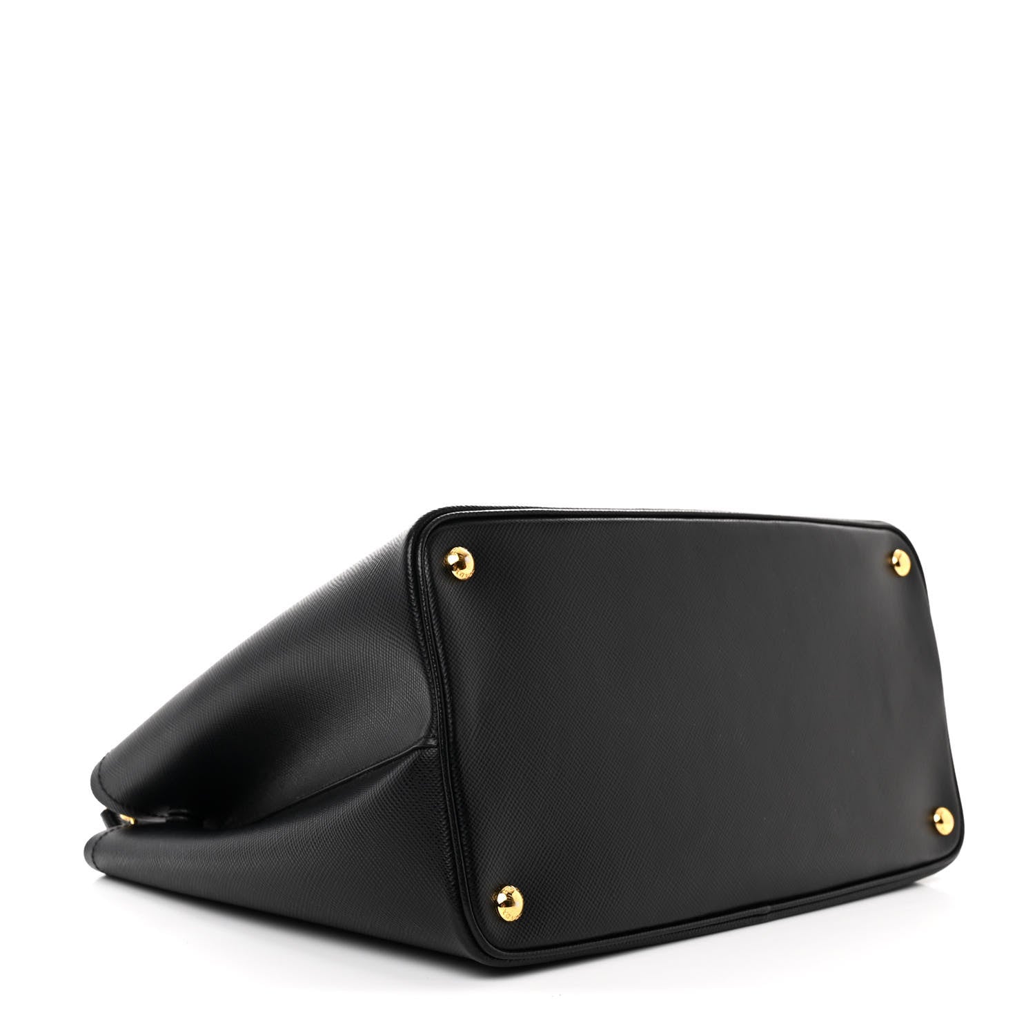 Prada Saffiano Cuir Large Double Bag Black Fuoco 4 of 14