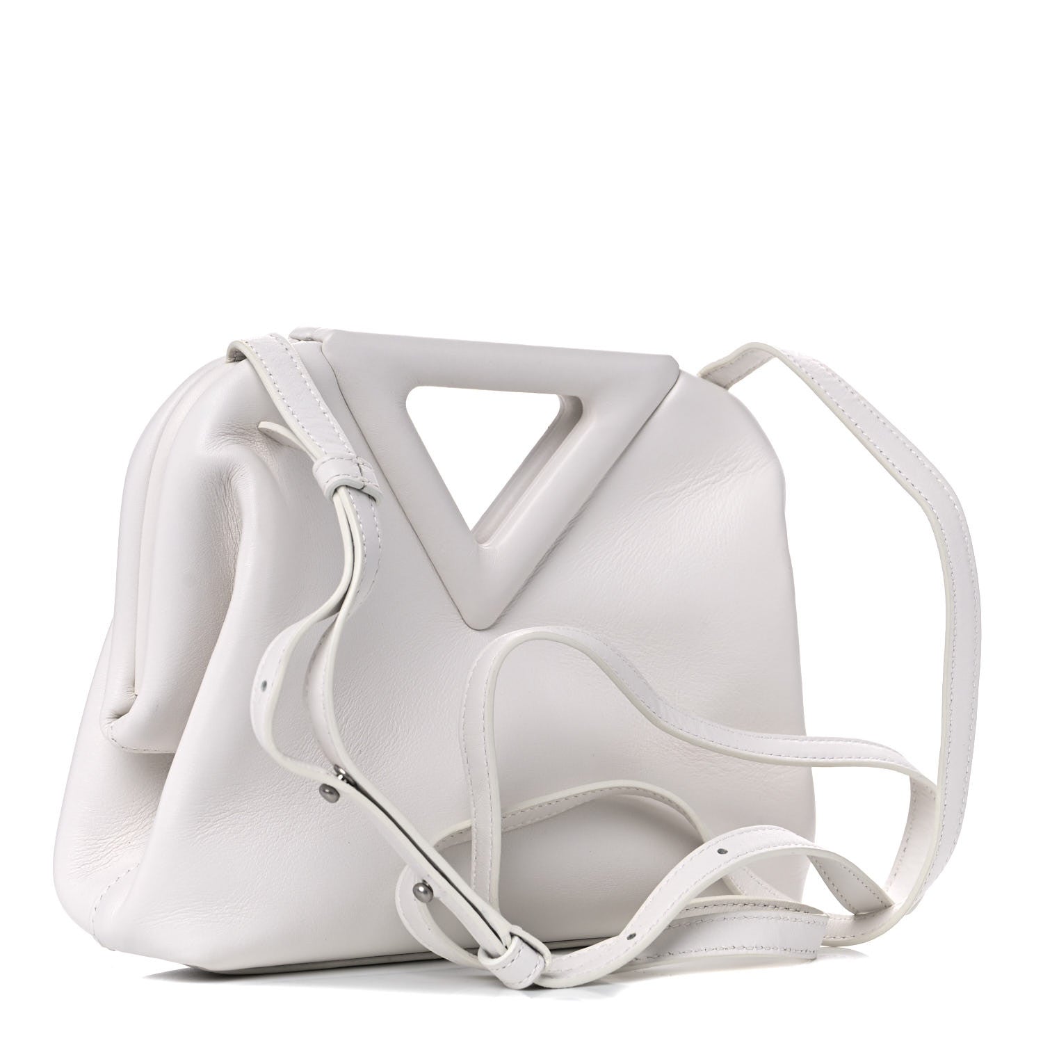 Bottega Veneta Calfskin Small The Point Triangle Bag Chalk 3 of 13