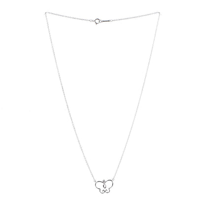 Tiffany 18K White Gold Diamond Paloma Picasso Butterfly Pendant Necklace 3 of 6