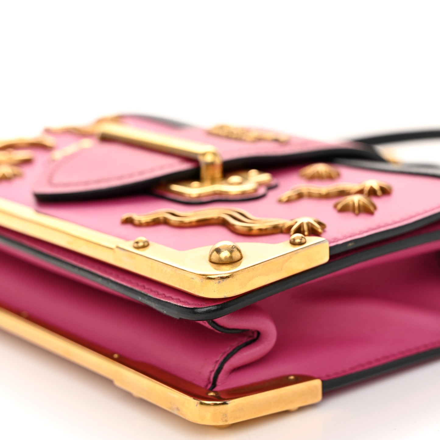 City Calf Saffiano Astrology Cahier Bag Fuxia Black