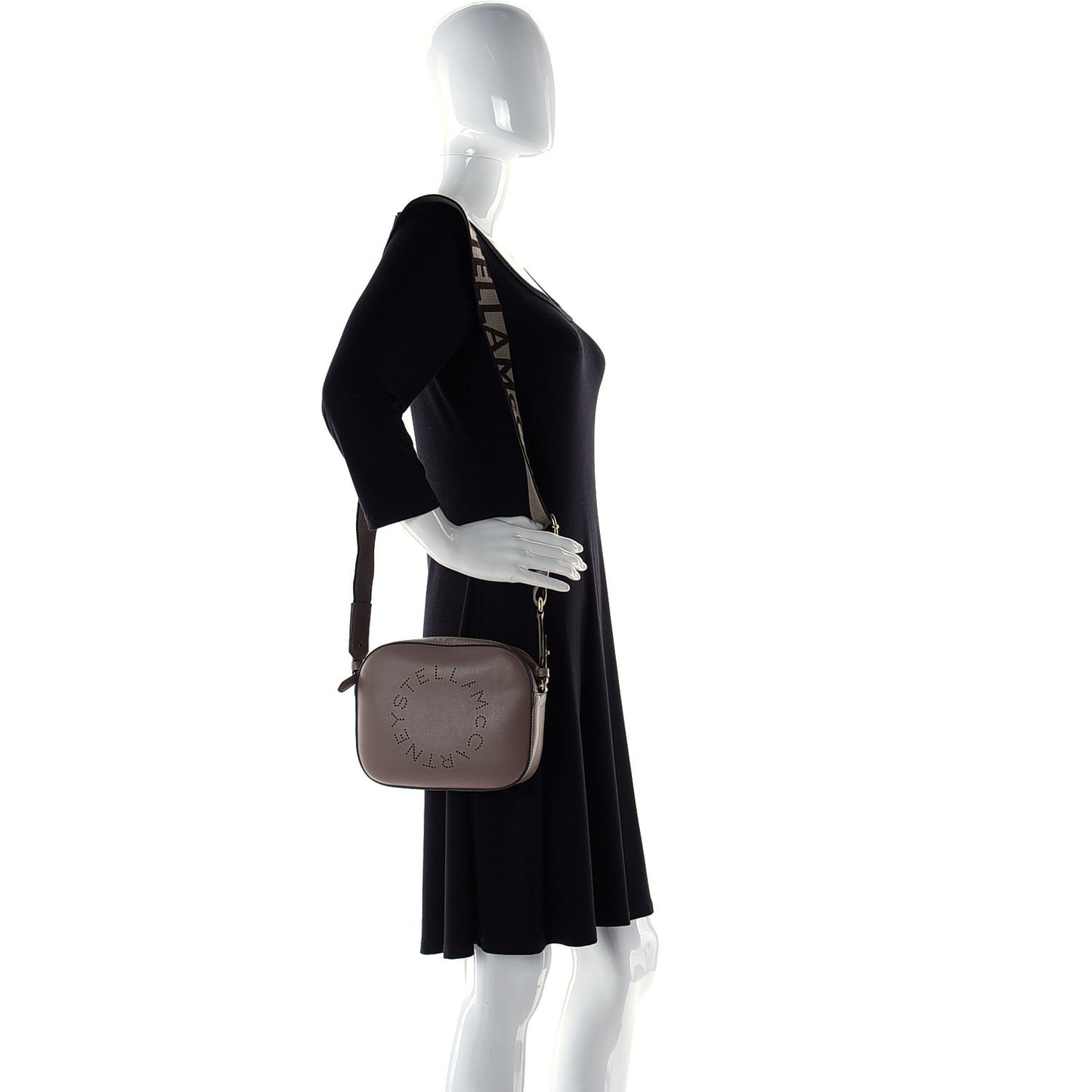 Eco Alter Nappa Perforated Logo Mini Bag Dark Taupe