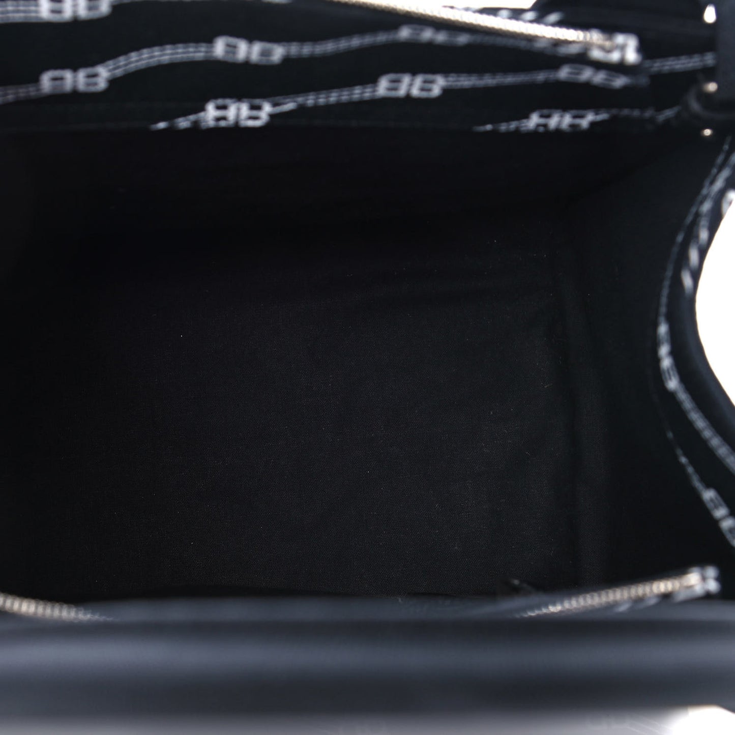 Cotton Canvas Diagonal BB Monogram Small Sharp Tote Black White