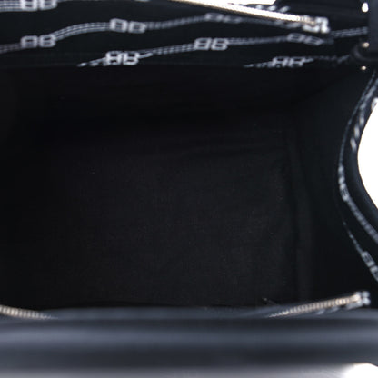 Balenciaga Cotton Canvas Diagonal BB Monogram Small Sharp Tote Black White 5 of 12