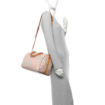 Louis Vuitton Damier Azur Tahitienne Speedy Bandouliere 30 Rose Ballerine 2 of 10