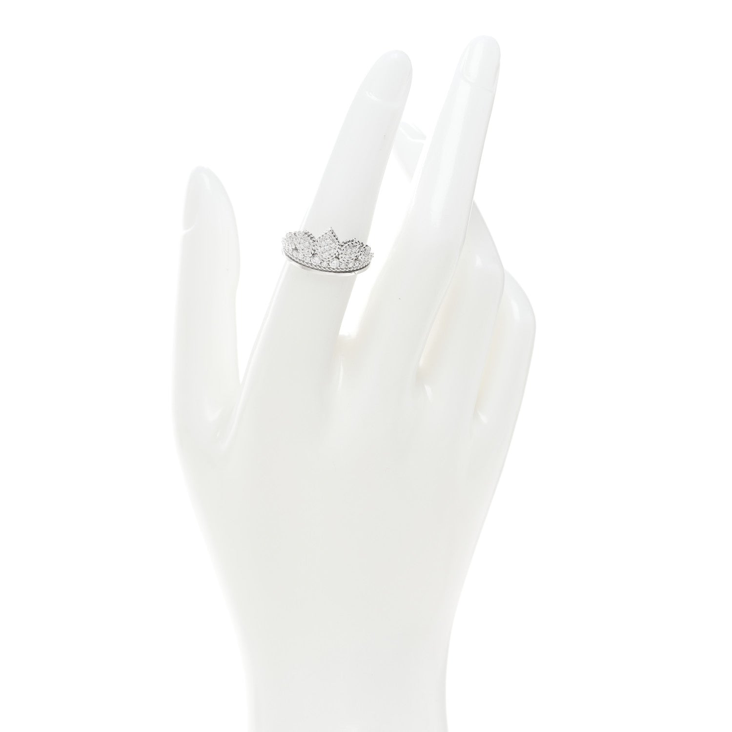 Roberto Coin 18K White Gold Diamond Disney Cinderella Tiara Ring 53 6.5 2 of 5