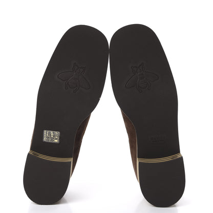 Gucci Velvet GG Monogram Thompson Derby Loafers 39.5 Vintage Cocoa Brown 6 of 9