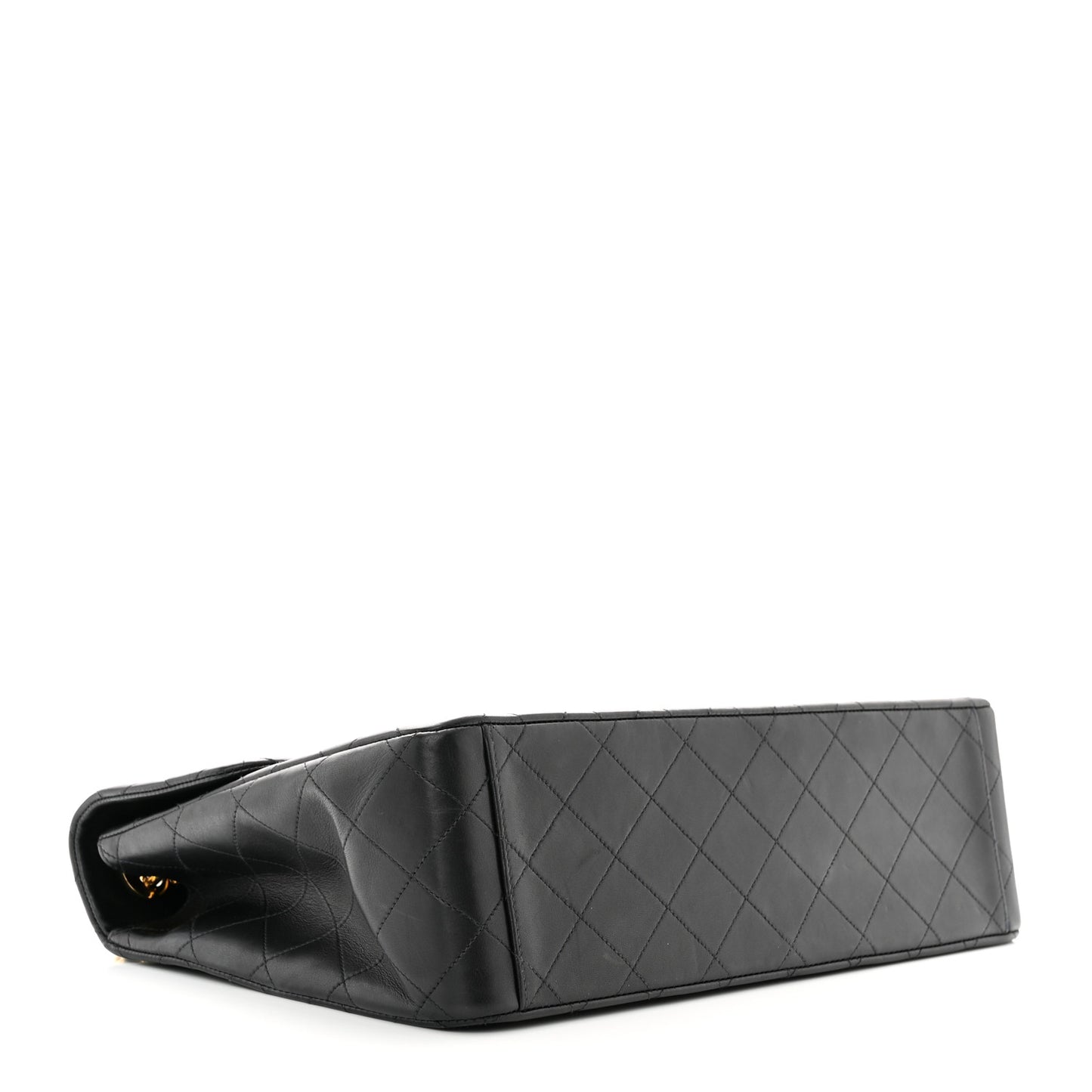 Lambskin Quilted XL Jumbo Single Flap Black