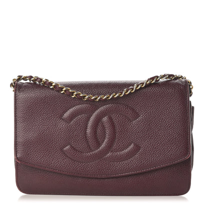 Chanel Caviar Timeless CC Wallet on Chain WOC Dark Red 1 of 18