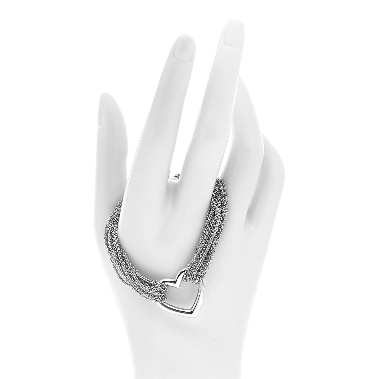 Sterling Silver Heart Mesh Bracelet