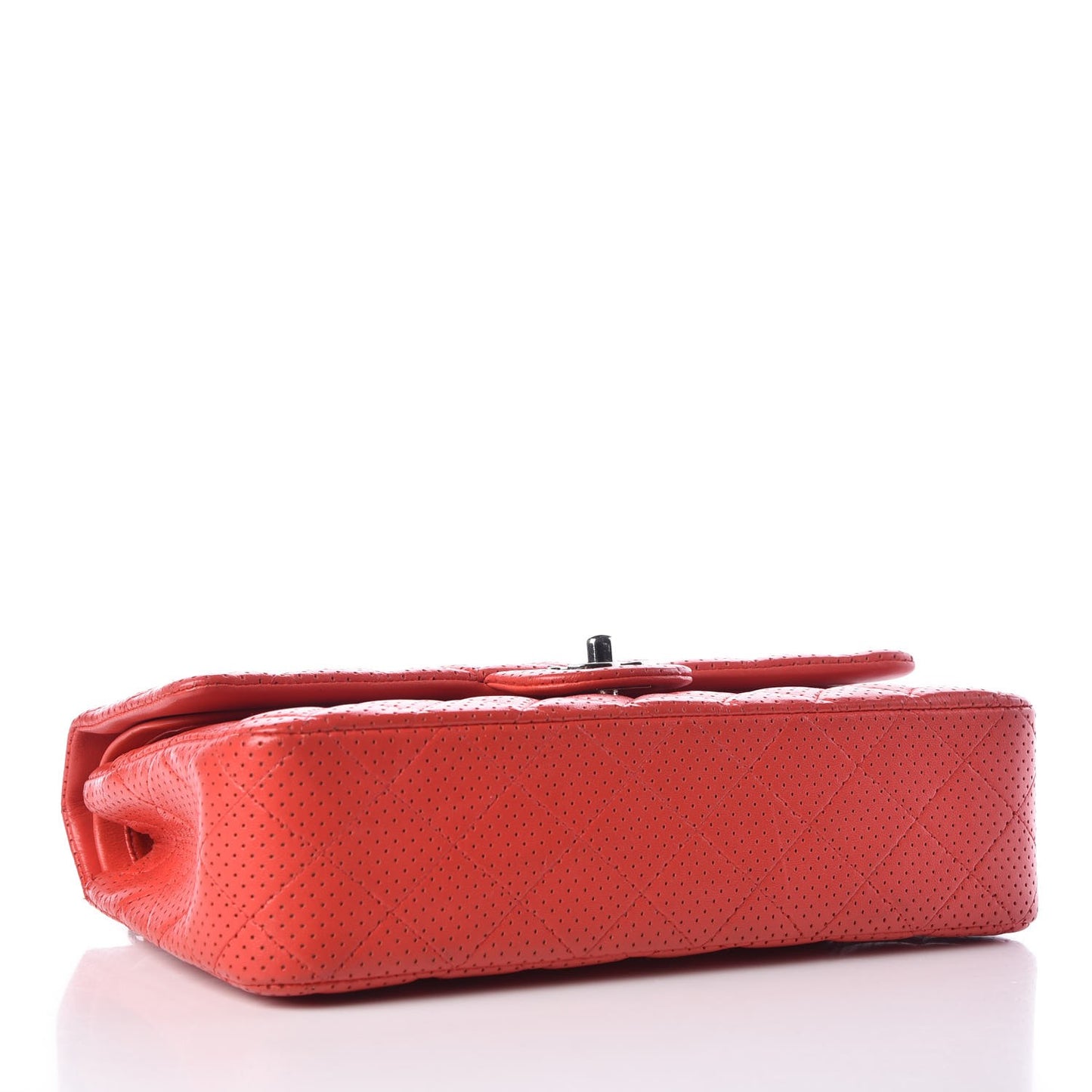 Lambskin Perforated Medium Double Flap Red