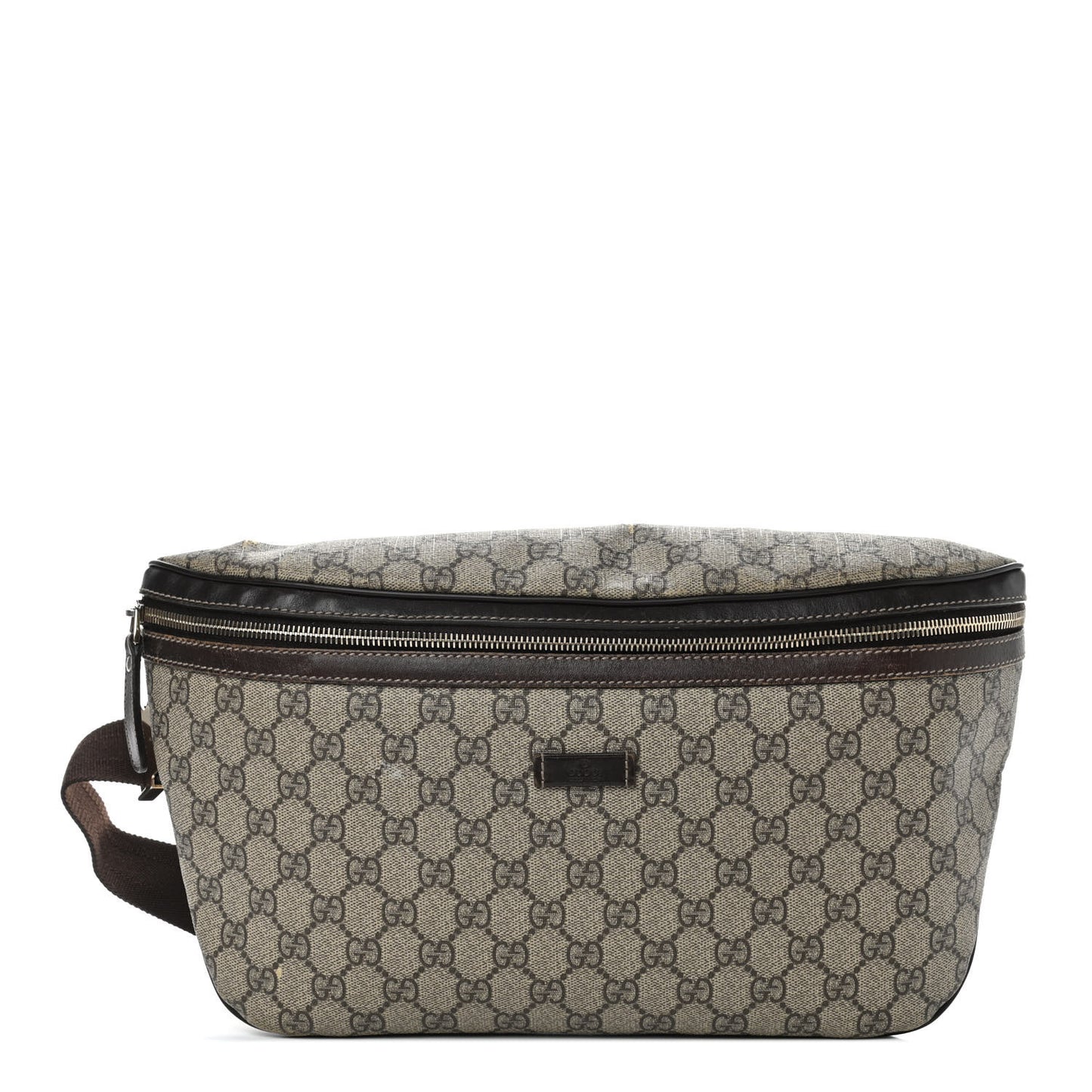 GG Supreme Monogram Belt Bag Dark Brown