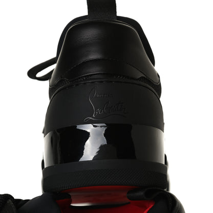 Christian Louboutin Calfskin Tisse Serre Patent Neoprene Aurelien Flat Sneakers 40 Black 10 of 13