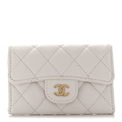 Chanel Caviar Quilted Flap Card Holder Wallet White 1 of 11