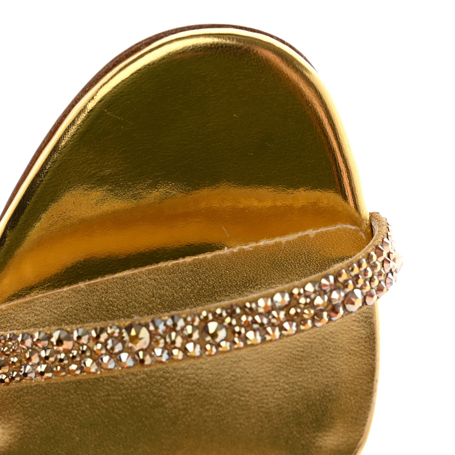 Christian Louboutin Crystal Strass Rosalie 100 Sandals 37 Cry Aurum Gold 10 of 19